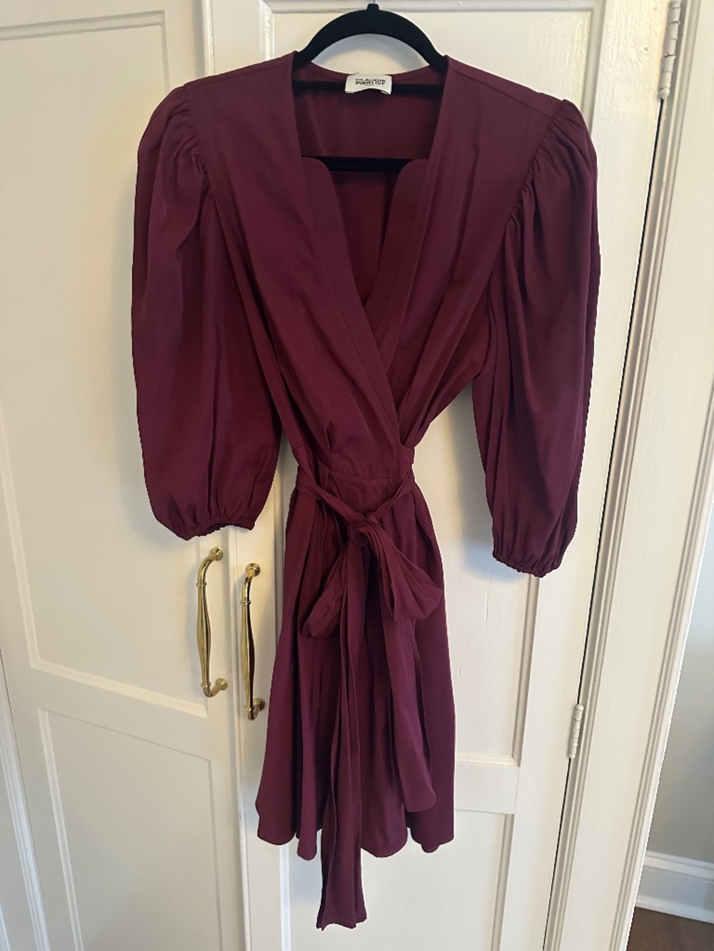 Claudie Pierlot Maroon Wrap Mini Dress